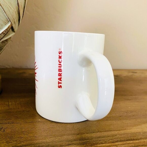 2014 Starbucks White with Red Fireworks Mug - Picture 2 of 4